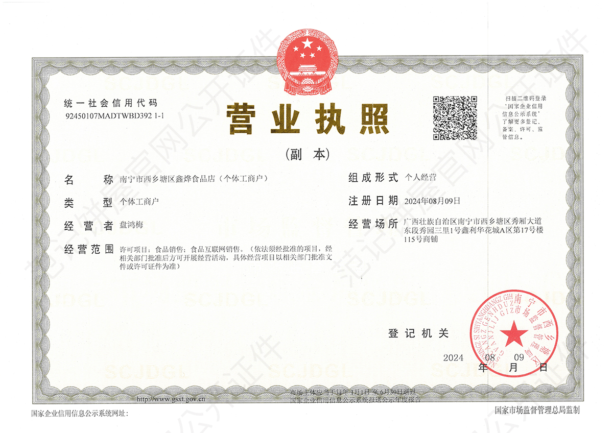 南宁市西乡塘区鑫烨食品店 (个体工商户) 